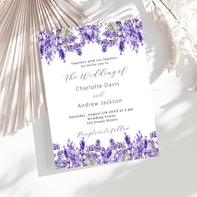 Lavender violet florals watercolor luxury wedding invitation (Creator Uploaded)