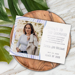 Lavender Violet Gold Foil Graduation Announcement