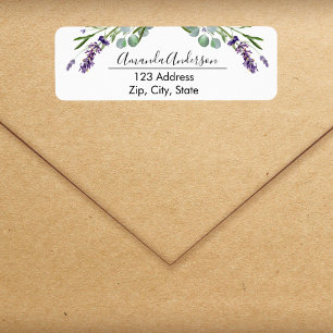 Lavender violet greenery return address