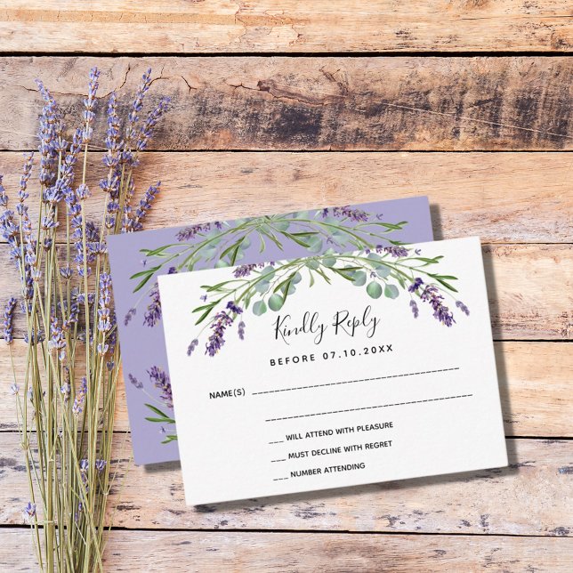Lavender violet greenery wedding response RSVP (Creator Uploaded)