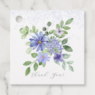 Lavender, Violet, Periwinkle Blue Floral Favour Ta Tags