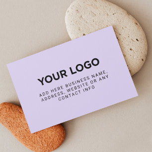 Lavender Violet   Simple Company Logo Business Card