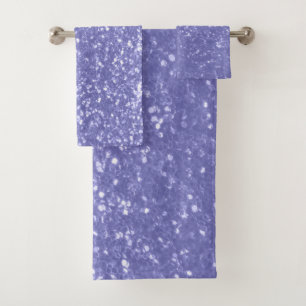 Lavender violet sparkles glitter bling  bath towel set