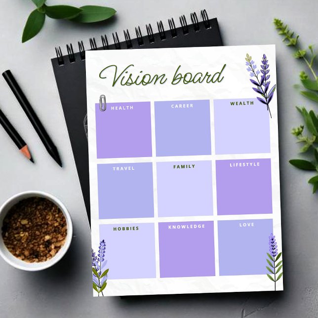 Lavender Vision Board | Goal Planner Worksheet Poster (Lavender Vision Board | Goal Planner Worksheet Poster, Personal Growth Planner)