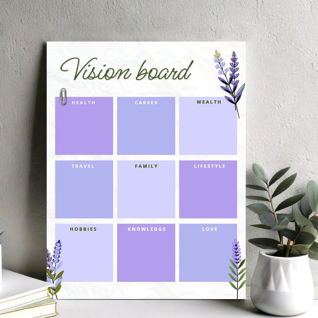 Lavender Vision Board | Goal Planner Worksheet Poster (Lavender Vision Board | Goal Planner Worksheet Poster, Personal Growth Planner)