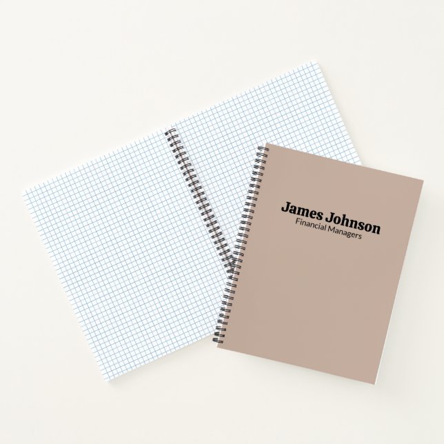 Lavender Walnut Retro Bold Serif Desk Name Plate Notebook (Inside)