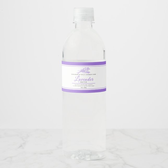 Lavender water product ingredients bottle label (Front)