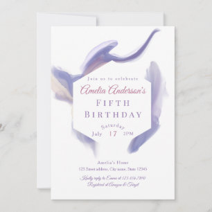 Lavender Watercolor Abstract Birthday Invitation