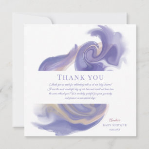 Lavender Watercolor Abstract Birthday Thank You Card