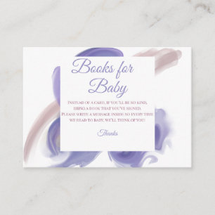 Lavender Watercolor Books for Baby Request Enclosure Card