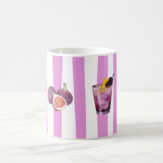 Lavender Watercolor Botanical Pattern Coffee Mug (Center)