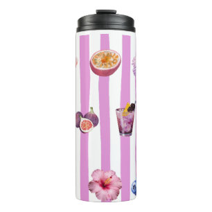 Lavender Watercolor Botanical Pattern Thermal Tumbler