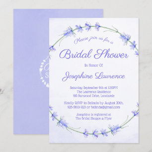 Lavender Watercolor Bridal Shower Invitations