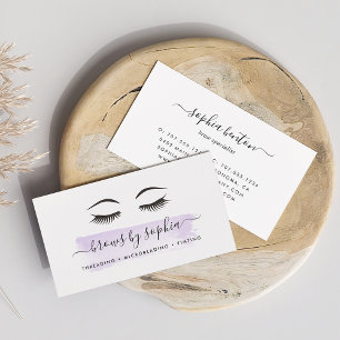 Lavender Watercolor Brow Services Business Card