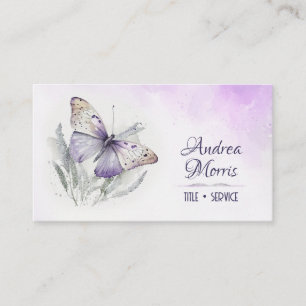 Lavender Watercolor Butterfly Business Card