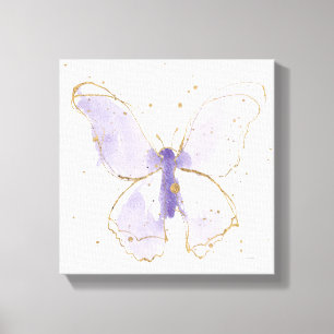 Lavender Watercolor Butterfly Canvas Print