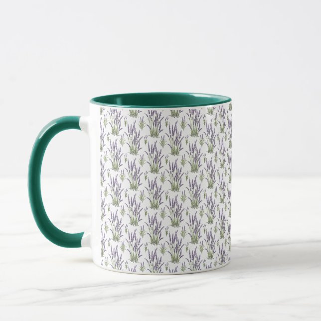 Lavender Watercolor ClipArt, Flora Pattern  Mug (Left)