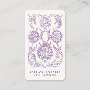 Lavender Watercolor Floral Bohemian Design Business Card