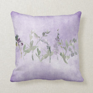 Lavender Watercolor Floral Chic Cushion