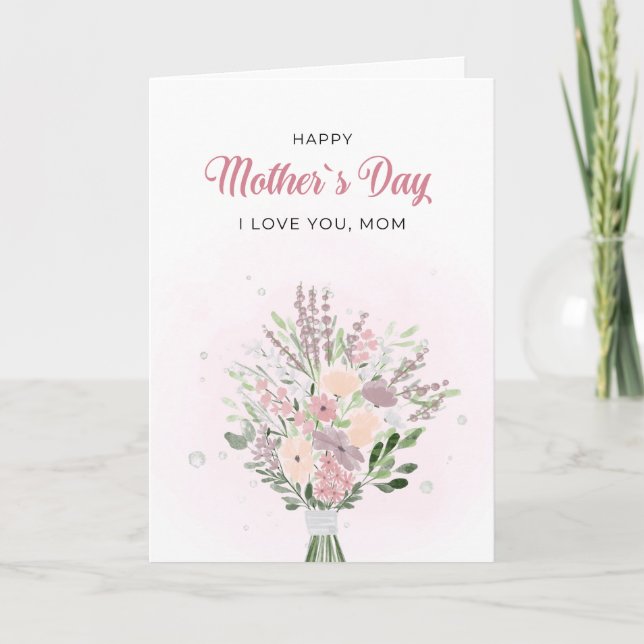 Lavender Watercolor Floral Mother's Day Card (Front)