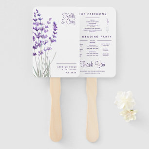 Lavender Watercolor Floral Program Fans
