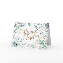 Lavender Watercolor Floral Wedding Congratulations