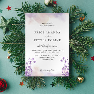 Lavender Watercolor Floral Wedding Invitation