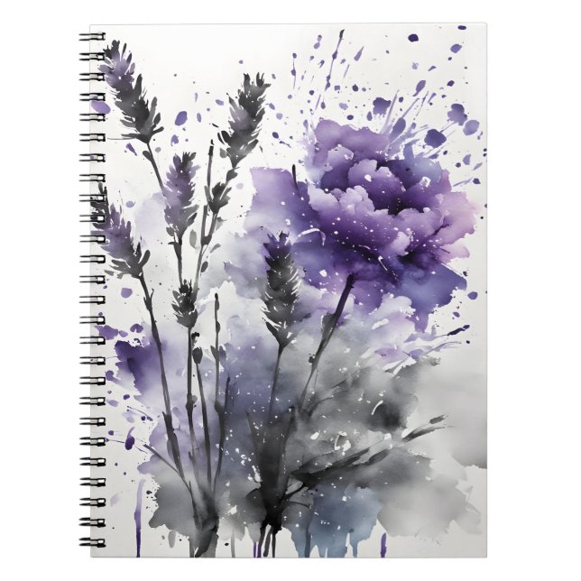 Lavender - Watercolor flowers Notebook (Front)