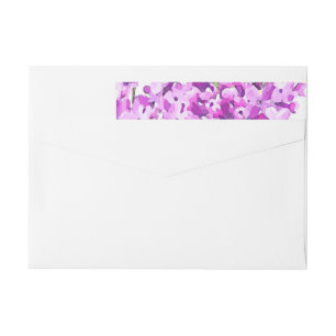 Lavender Watercolor Flowers Wedding Modern Wrap Around Label