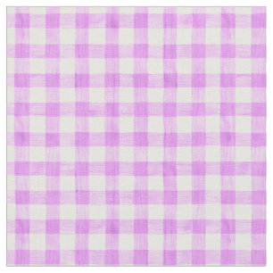 Lavender Watercolor Gingham Fabric