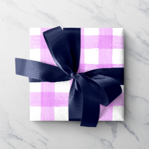 Lavender Watercolor Gingham Wrapping Paper