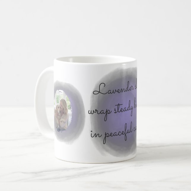 Lavender Watercolor Labrador Retriever Custom Name Coffee Mug (Front Left)