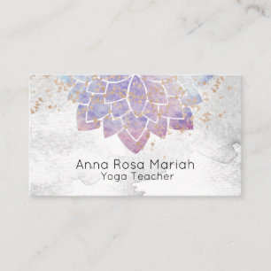 *~* Lavender Watercolor Mandala Glitter Spiritual Business Card