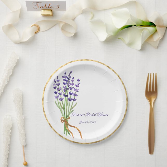 Lavender Watercolor  Paper Plates (Wedding)