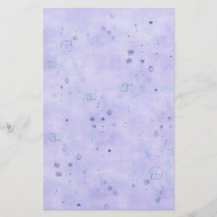 Lavender Watercolor Pastel Wash Spatter Stationery