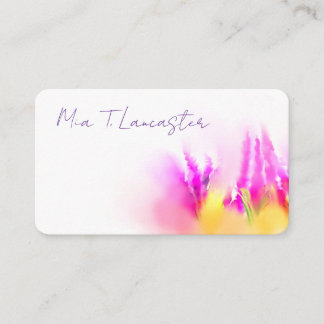Lavender watercolor purple floral business card