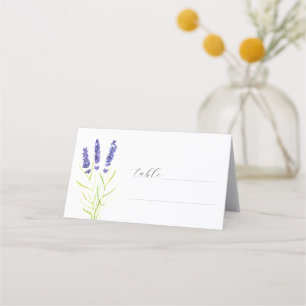 Lavender Watercolor Purple Flower Floral Wedding Place Card