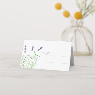 Lavender Watercolor Purple Flower Floral Wedding Place Card