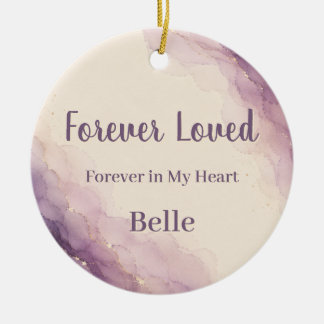 Lavender Watercolor Rainbow Bridge Pet Memorial Ceramic Tree Decoration