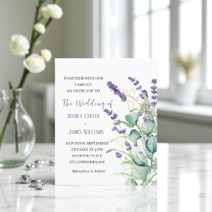 Lavender Watercolor Rustic Eucalyptus Wedding