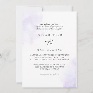 Lavender Watercolor Splash II Invitation