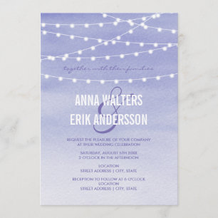 Lavender Watercolor String Lights Invitation