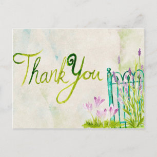 Lavender Watercolor Thank You Postcard