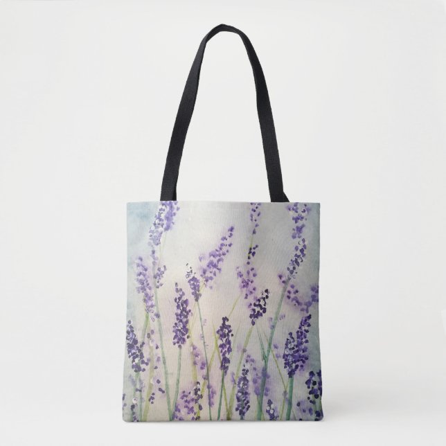 Lavender Watercolor Tote Bag (Front)