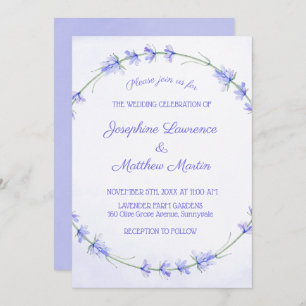 Lavender Watercolor Wedding Invitations