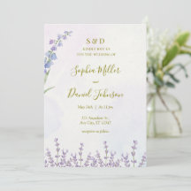 Lavender Watercolor Wedding Invite