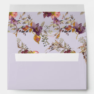 Lavender Watercolor Wildflower Envelope