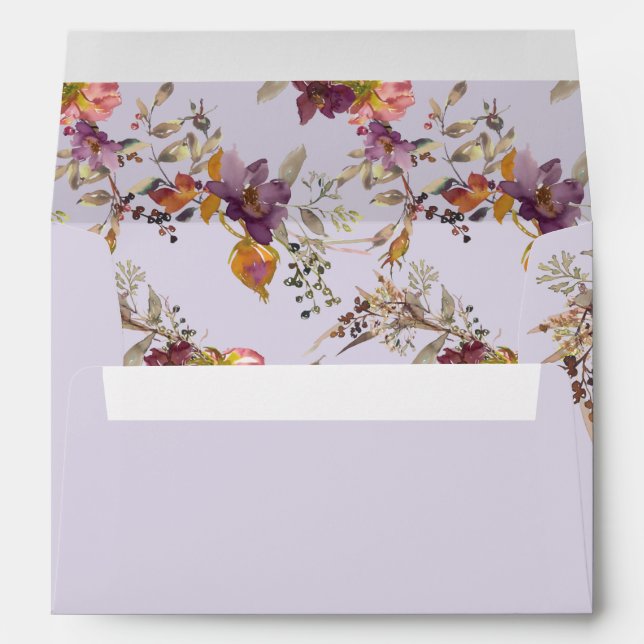 Lavender Watercolor Wildflower Envelope (Back (Bottom))