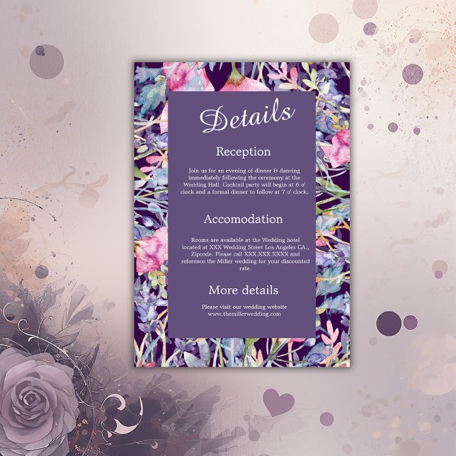 lavender watercolor wildflower greenery foliage enclosure card (Creator Uploaded)