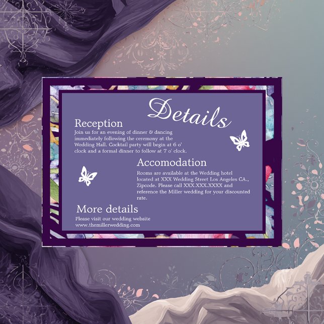 lavender watercolor wildflower greenery foliage  enclosure card (Creator Uploaded)